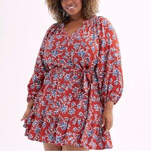 Sonoma Plus Size Dress Split Neck Ruffled Dress NWT